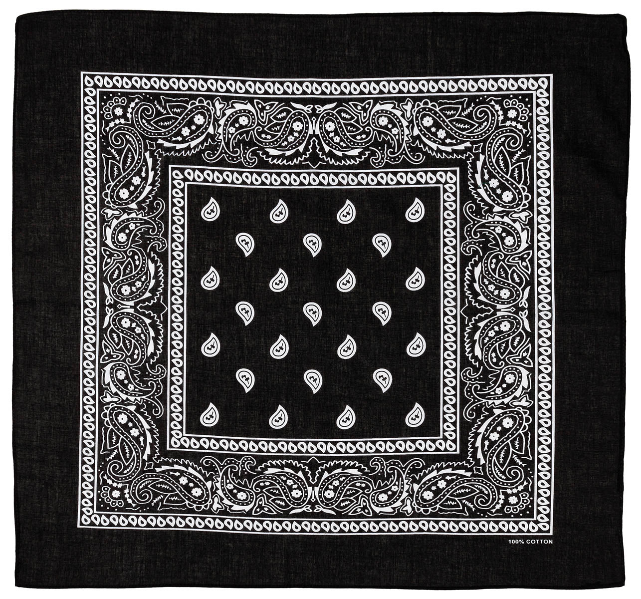 Bandana clasică Negru-Alb MFH - 100% Bumbac, 55x55 cm