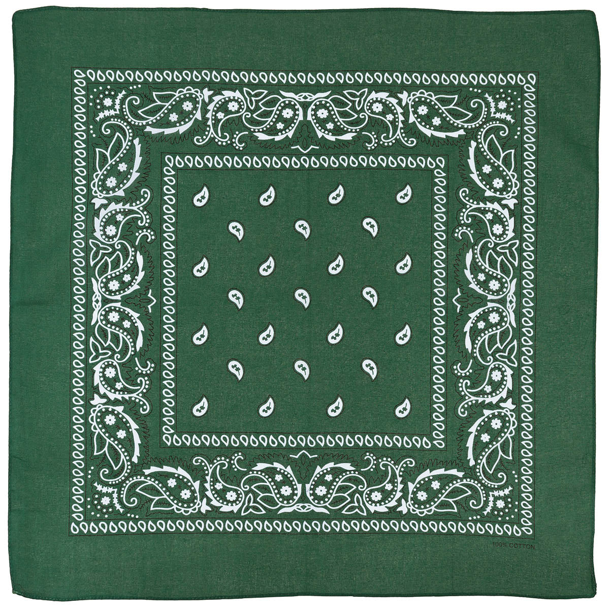 Bandană Clasică Paisley Oliv-Alb MFH - 100% Bumbac, 55x55 cm
