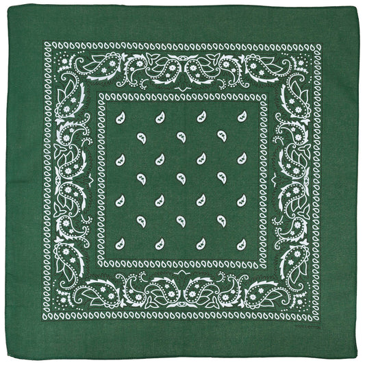 Bandană Clasică Paisley Oliv-Alb MFH - 100% Bumbac, 55x55 cm