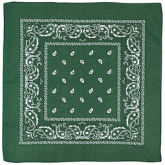 Bandană Clasică Paisley Oliv-Alb MFH - 100% Bumbac, 55x55 cm