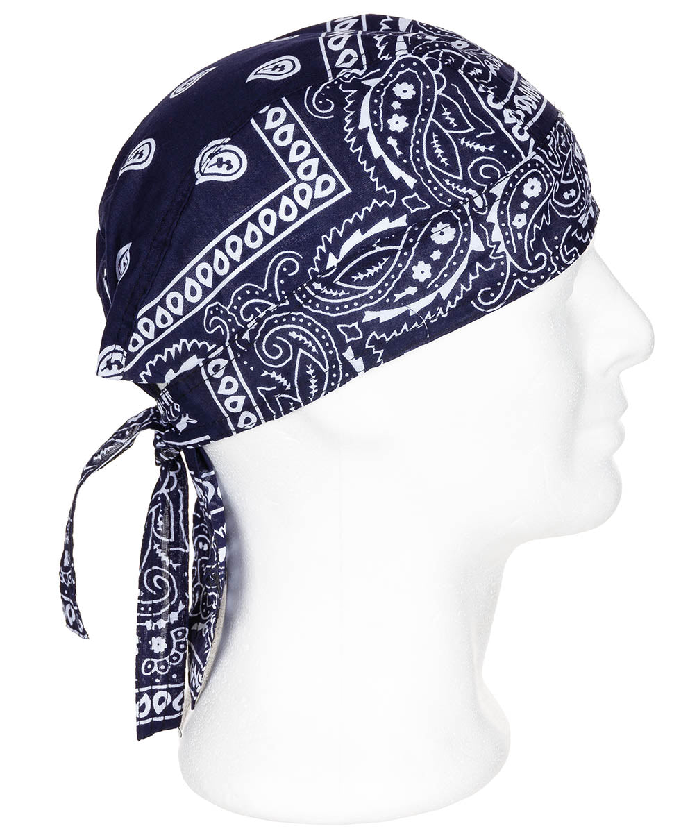 Bandană Headwrap Clasică Paisley Albastru Navy MFH - 100% Bumbac, Protecție Soare