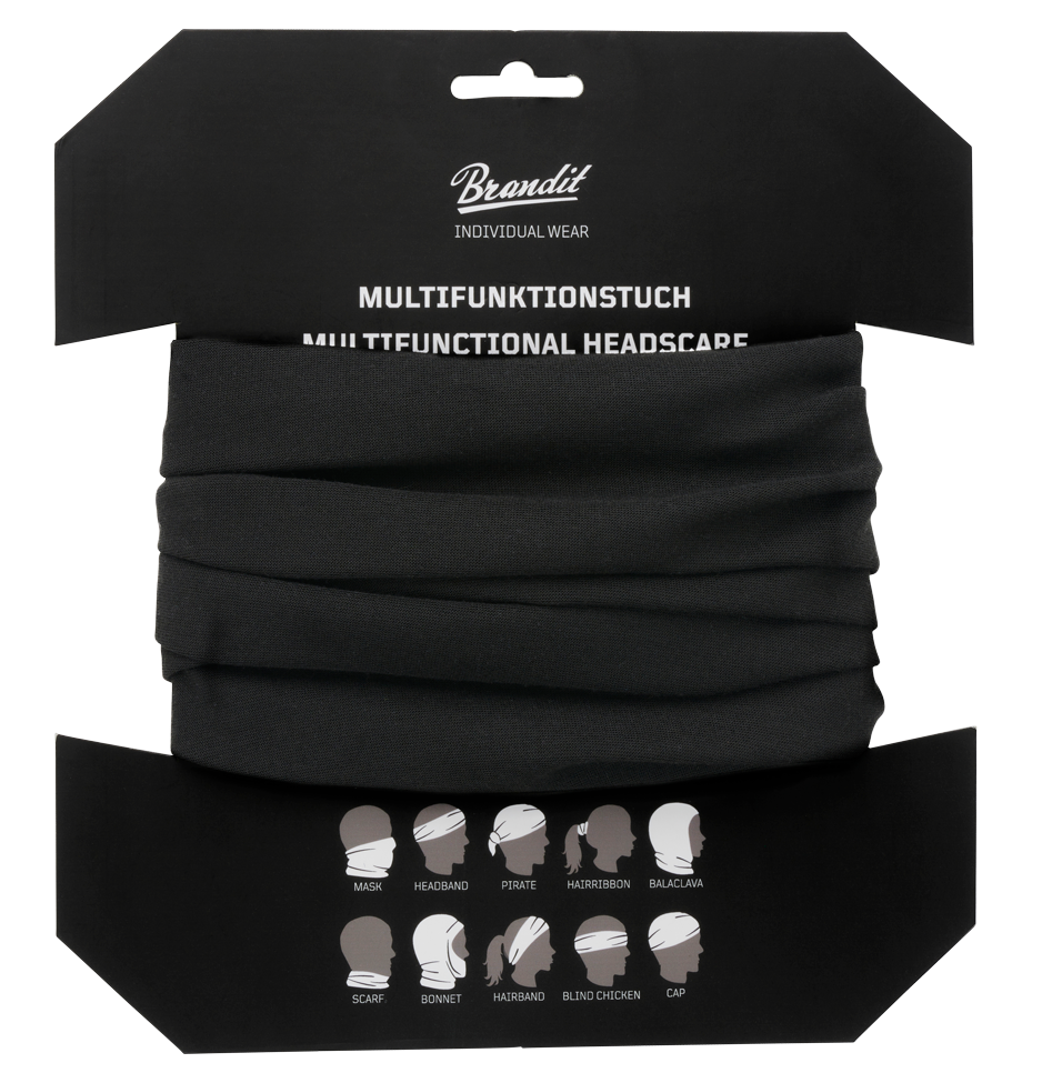 Bandana Multi Function Headgear Negru Brandit - Versatilitate Esențială