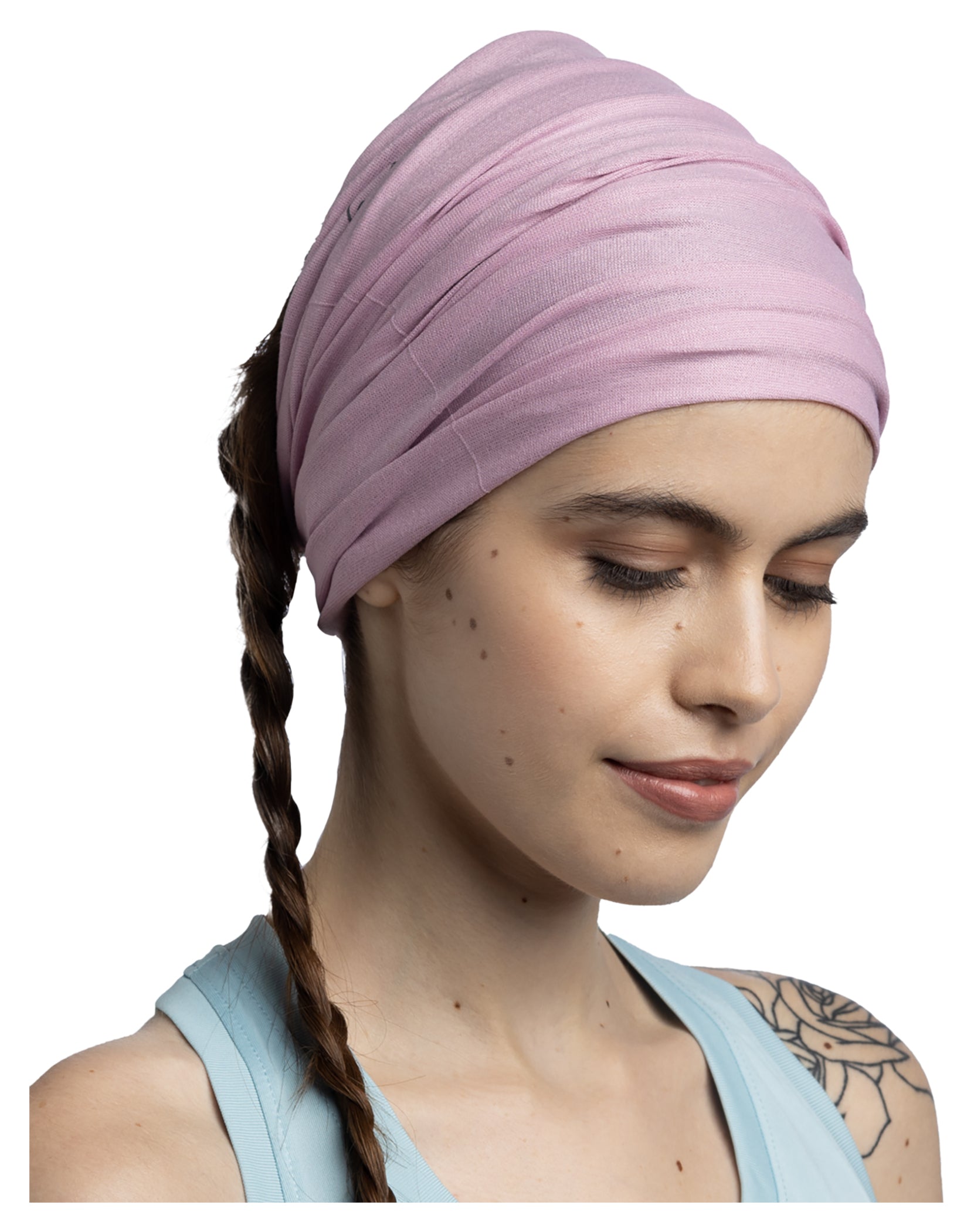 Bandană multifuncțională Coolnet UV Solid Orchid Buff - Protecție UV, Răcorire
