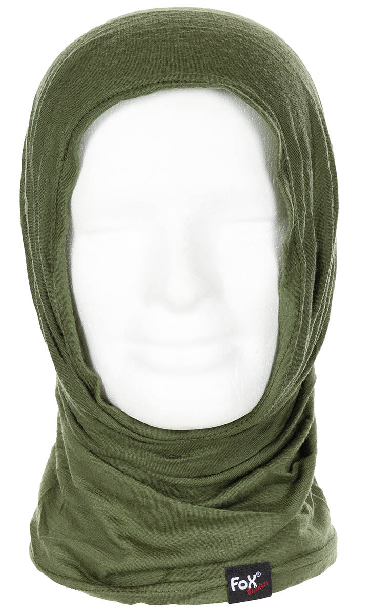 Bandană Multifuncțională Merino Lite Verde Oliv FoxOutdoor - Elastic, Uscare Rapidă