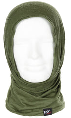 Bandană Multifuncțională Merino Lite Verde Oliv FoxOutdoor - Elastic, Uscare Rapidă