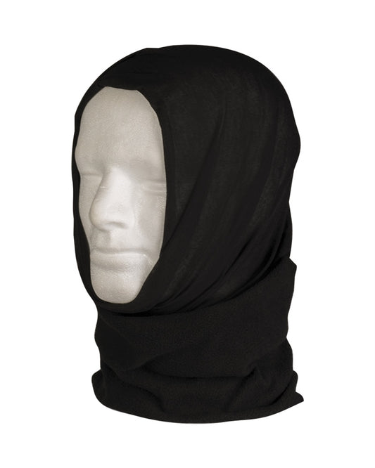 Bandană Multifuncțională Mil-Tec cu Fleece – 100% Poliester, 70 x 25 cm, Neagră