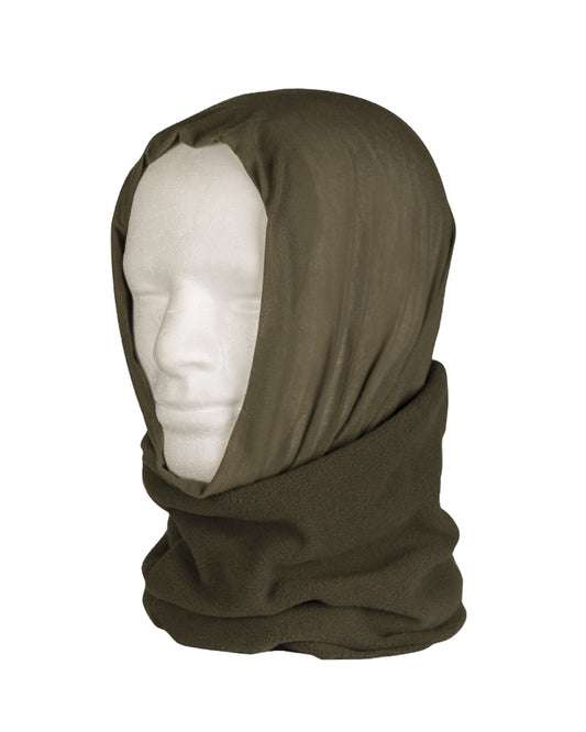 Bandană Multifuncțională Mil-Tec cu Fleece – 100% Poliester, 70 x 25 cm, Oliv
