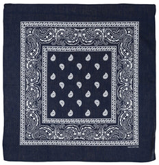 Bandana Paisley Albastru-Alb MFH - 55x55 cm, 100% Bumbac