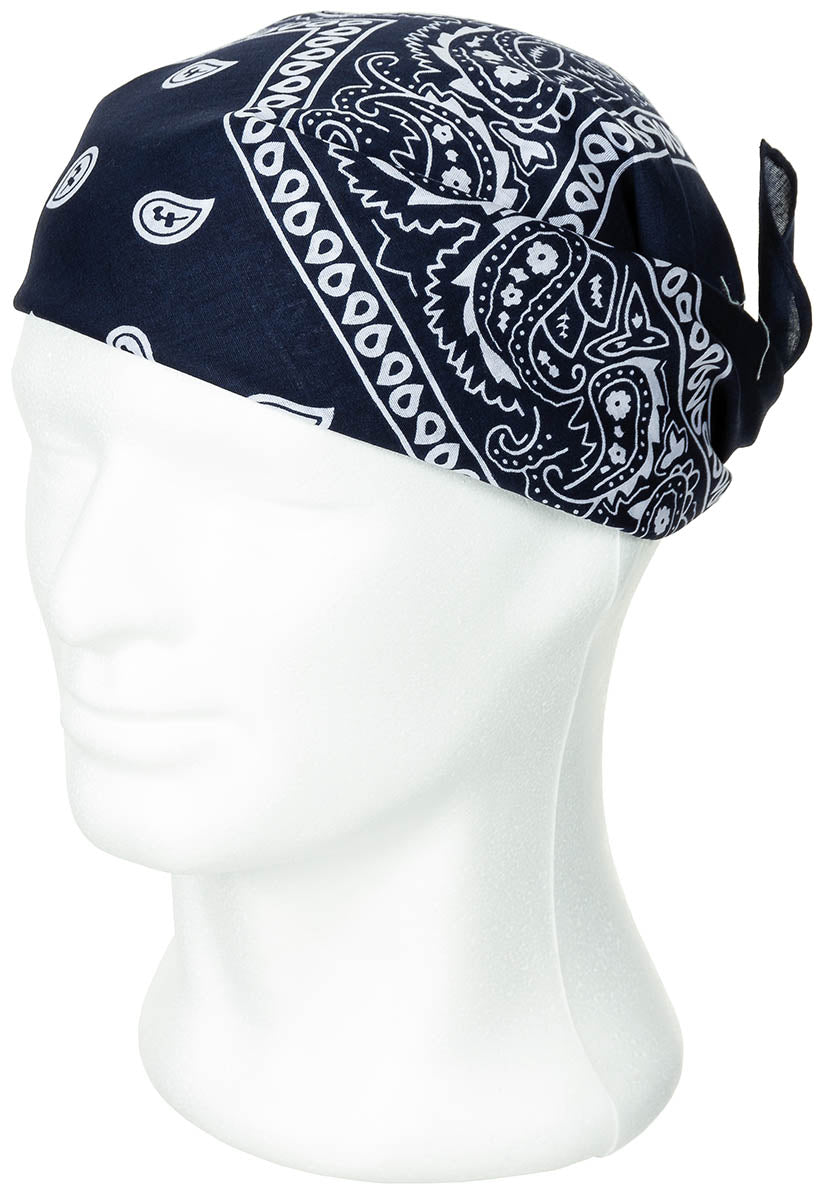 Bandana Paisley Albastru-Alb MFH - 55x55 cm, 100% Bumbac