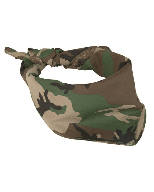 Bandană US Mil-Tec – 100% Bumbac, 53,5 x 53,5 cm, Woodland
