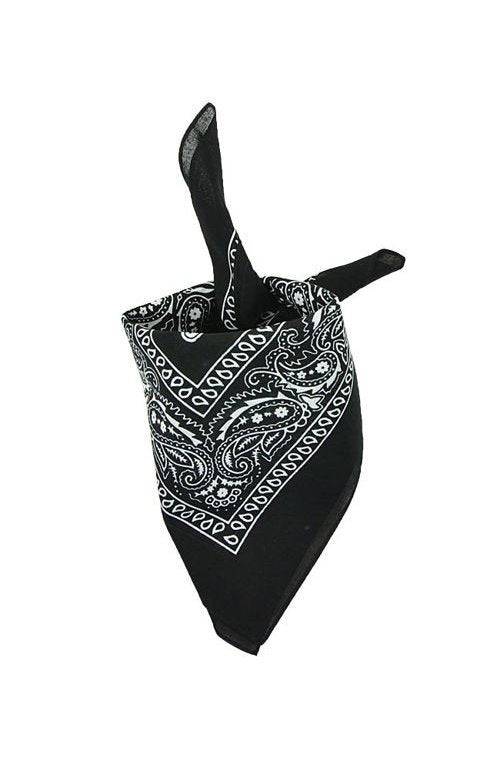 Bandană Western Mil-Tec – 100% Bumbac, 54,5 x 54,5 cm, Neagră