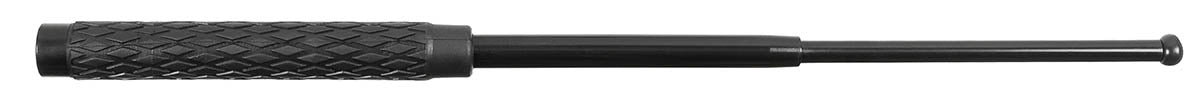 Baston Extensibil Metalic Negru MFH - 3 segmente, Mâner PVC antiderapant