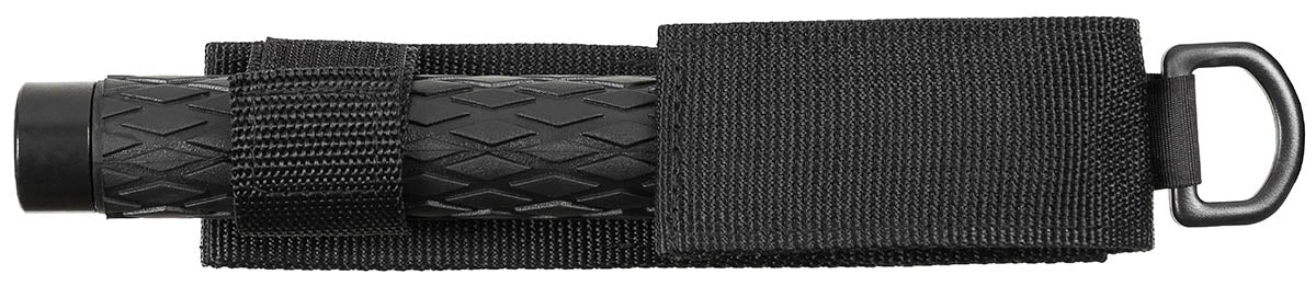 Baston Extensibil Metalic Negru MFH - 3 segmente, Mâner PVC antiderapant