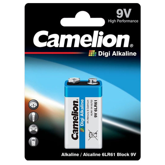 Baterie Alcalină 9V 6F22 Camelion Digi - Durată Lungă, Blister 1 buc - 2