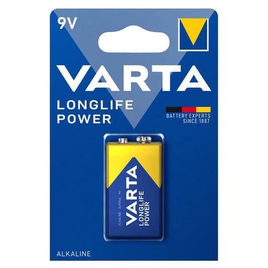 Baterie Alcalina 9V 6LR61 Varta - Putere Durabila, Blister 1 - 2