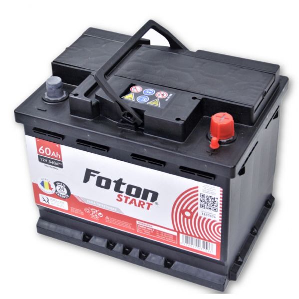 Baterie Auto 12V 60Ah Foton Start - Pornire Puternică, Fiabilitate - 2
