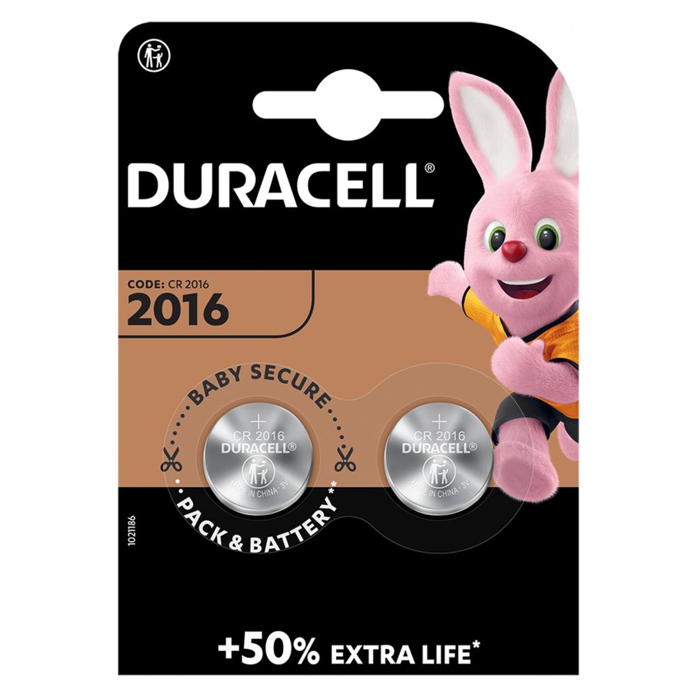 Baterie Litiu CR2016 3V Duracell - 90mAh, Blister 2 buc - 2