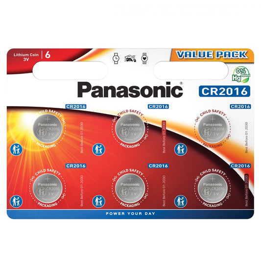 Baterie Litiu CR2016 3V Panasonic - 90mAh, Blister 6 buc - 2