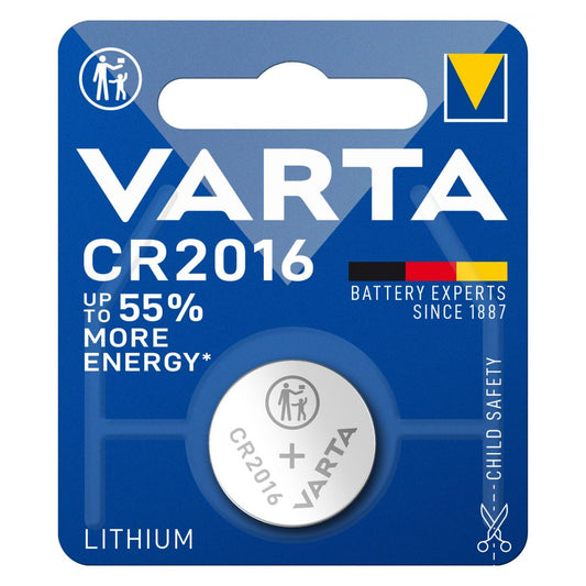 Baterie Litiu CR2016 3V Varta - 90mAh, Durată Lungă, Blister 1 - 2