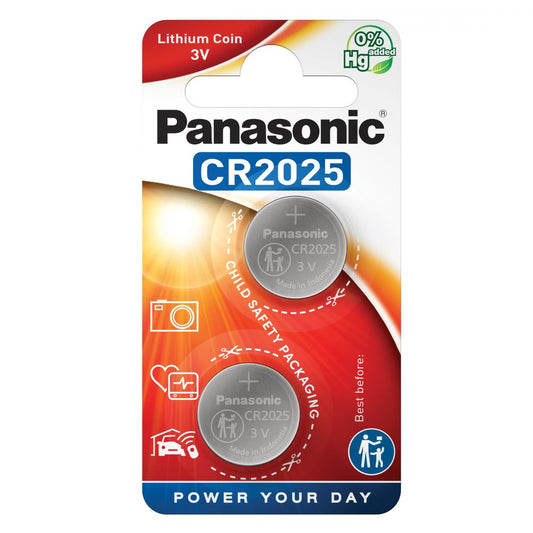 Baterie Litiu CR2025 3V Panasonic - Durată Lungă, Blister 2 buc - 2