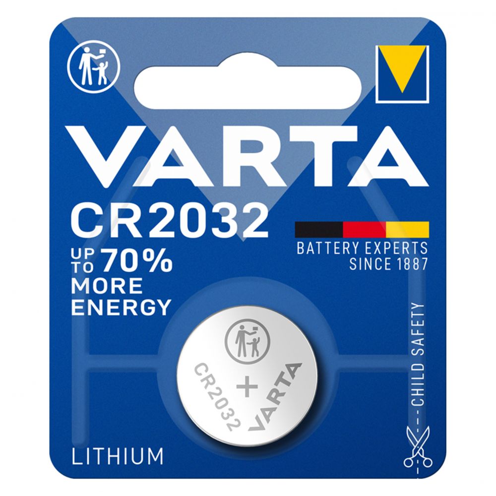 Baterie Litiu CR2032 3V Varta - 230mAh, Putere Fiabilă, Blister 1 - 2