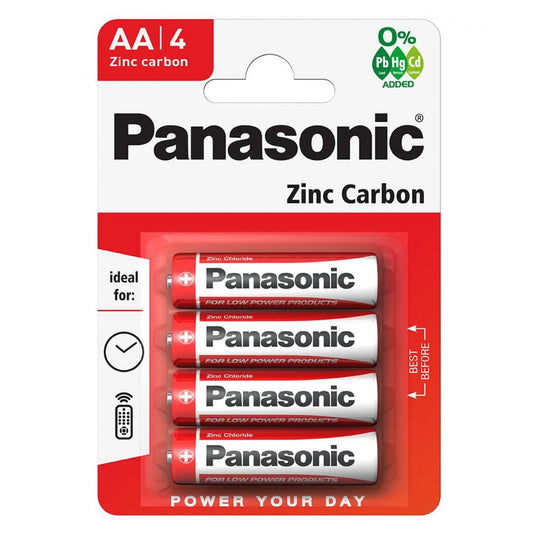 Baterii AA LR6 1.5V Panasonic Zinc Blister 4 - Durată Lungă, Fiabile - 2