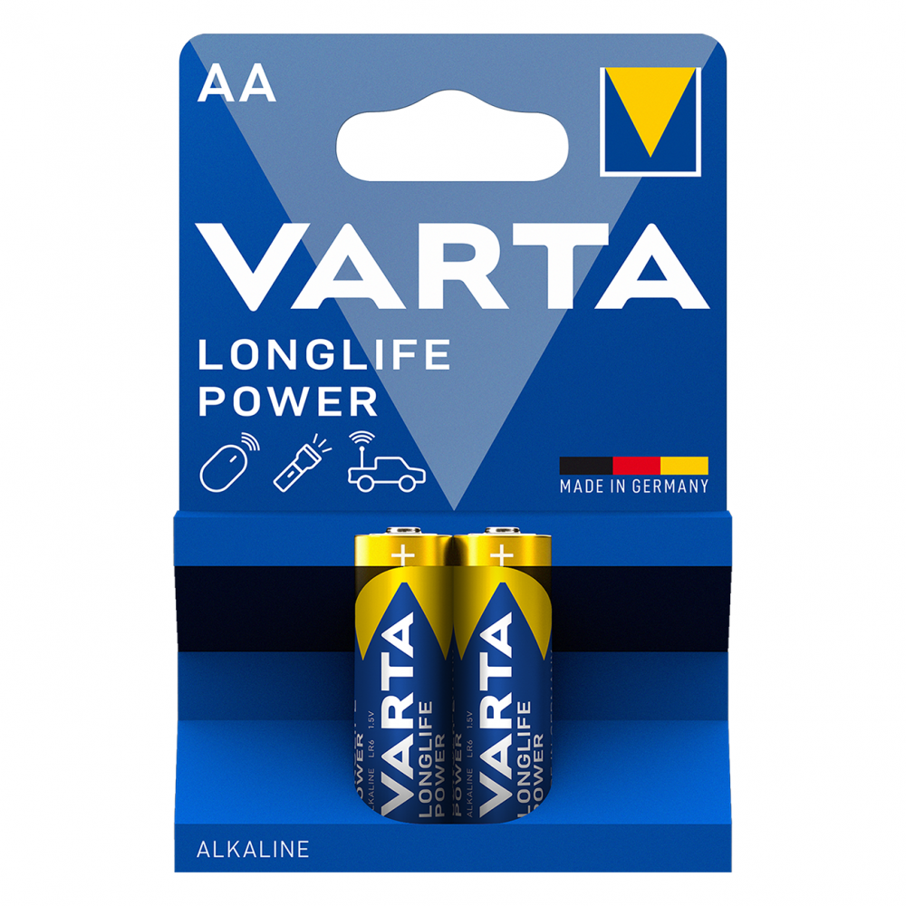 Baterii Alcaline AA LR6 1.5V Varta - Blister 2 bucăți, Fiabile - 2