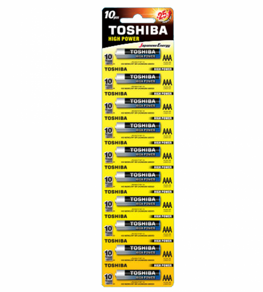 Baterii Alcaline AAA LR3 1.5V Toshiba - Blister 10, Energie Durabilă - 2