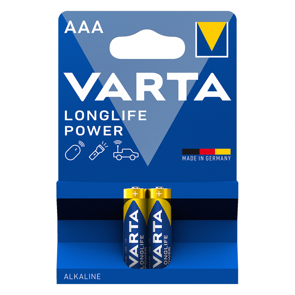 Baterii Alcaline AAA LR3 1.5V Varta - Blister 2 buc, Fiabilitate - 2