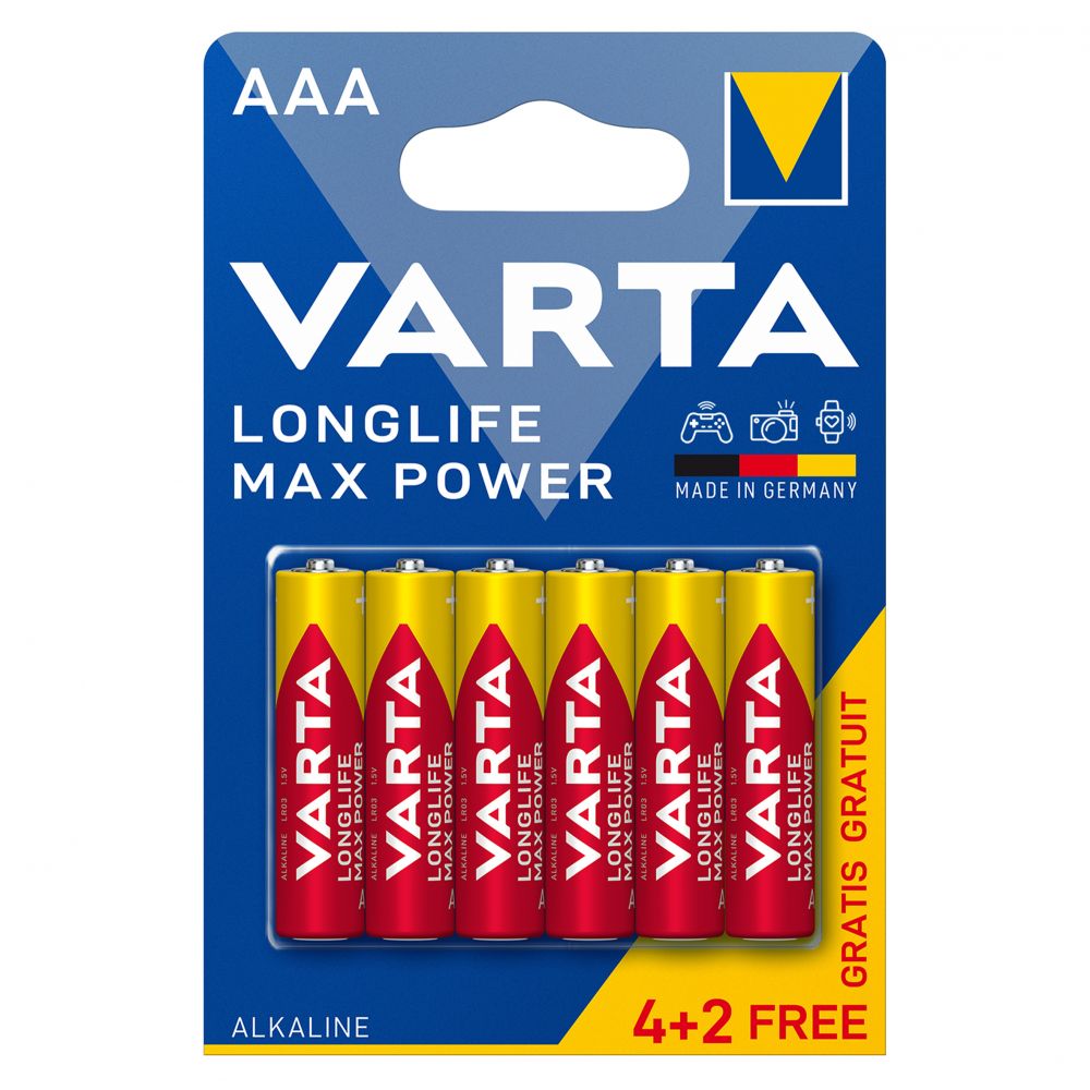 Baterii Alcaline AAA LR3 Varta Max Power Blister 6 - Putere Durabilă - 2