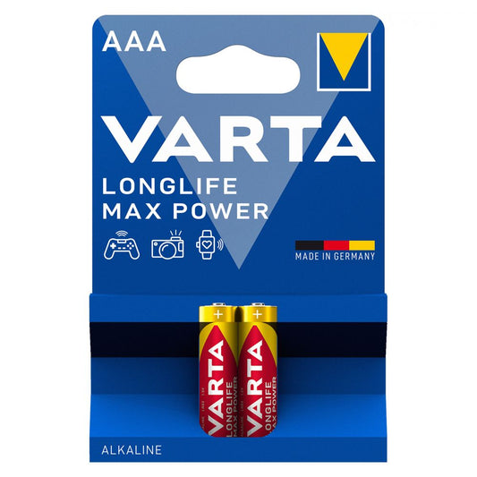 Baterii Alcaline AAA Varta Max Power 1.5V - Energie Durabilă, Blister 2 - 2
