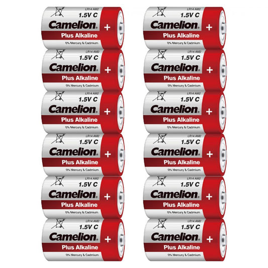 Baterii Alcaline C R14 1.5V Camelion PLUS - Durată Lungă, Bulk 2 buc - 2