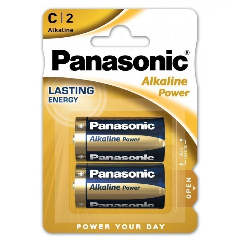 Baterii Alcaline C R14 1.5V Panasonic Alkaline Power - Blister 2 - 2