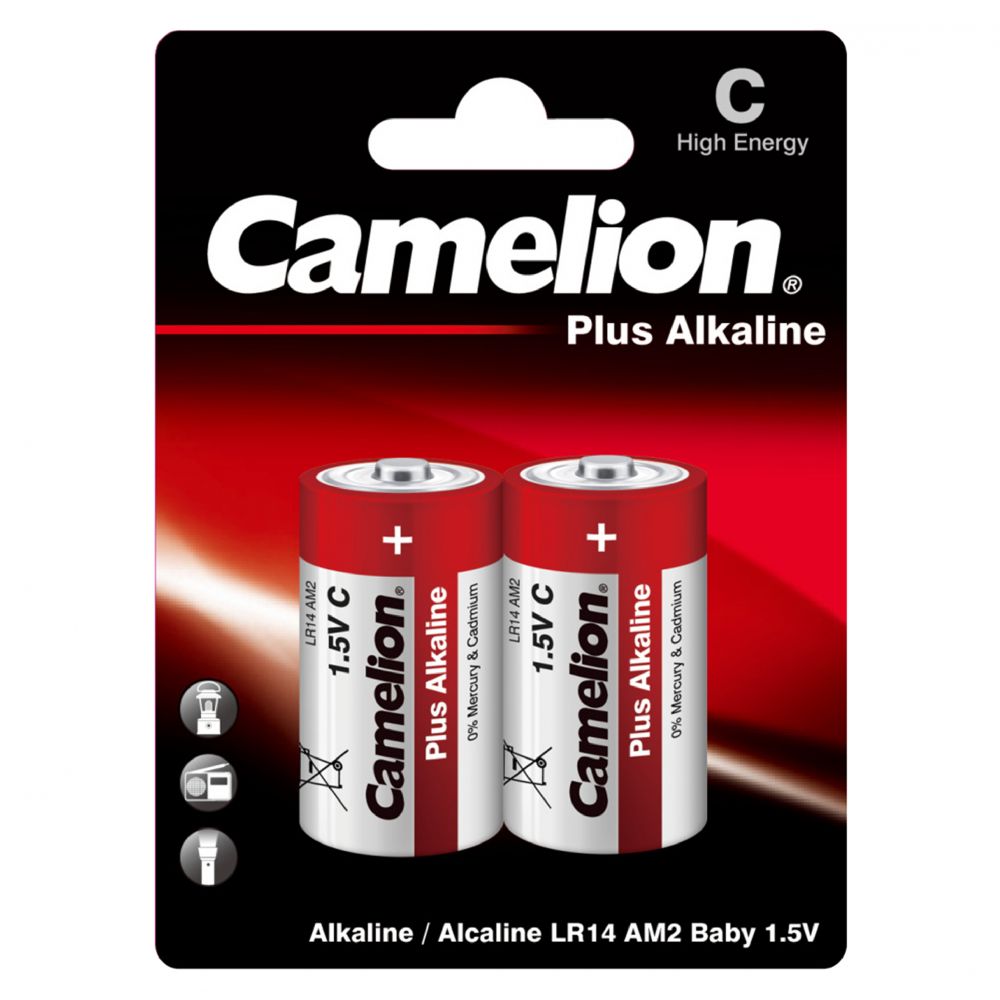 Baterii Alcaline C R14 Camelion PLUS - Putere Fiabilă, Blister 2 - 2