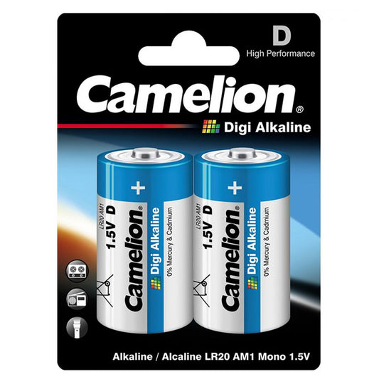 Baterii Alcaline D R20 1.5V Camelion Digi - Putere de Durată, Blister 2 - 2