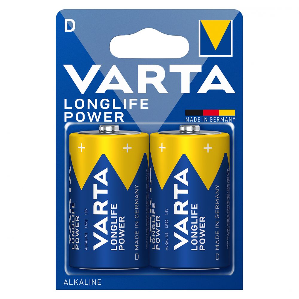 Baterii Alcaline D R20 1.5V Varta - Energie de Lungă Durată, Blister 2 - 2