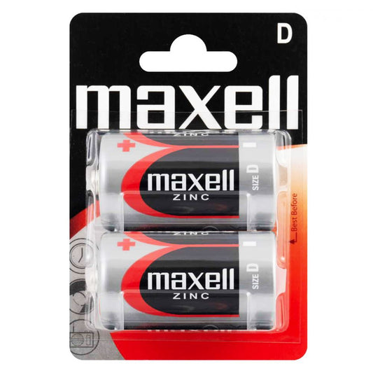 Baterii D R20 1.5V Maxell Zinc - Blister 2 buc, Fiabile - 2