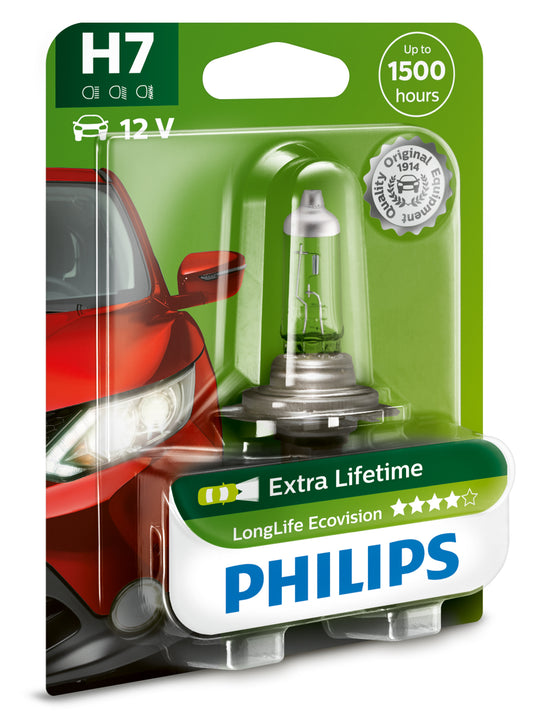Bec Far H7 Longlife EcoVision Philips - Durată Lungă de Viață