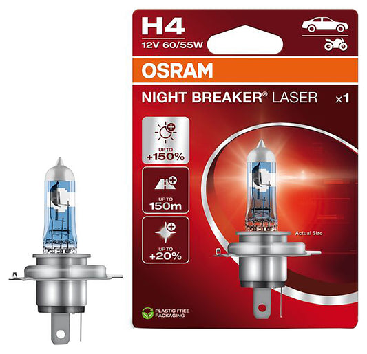 Bec Halogen H4 Night Breaker Laser Osram - Lumina Puternica