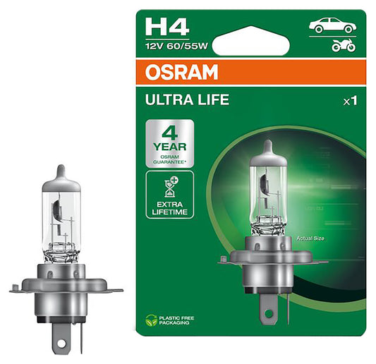 Bec Halogen H4 Osram Ultra Life - Durată de Viață Extinsă