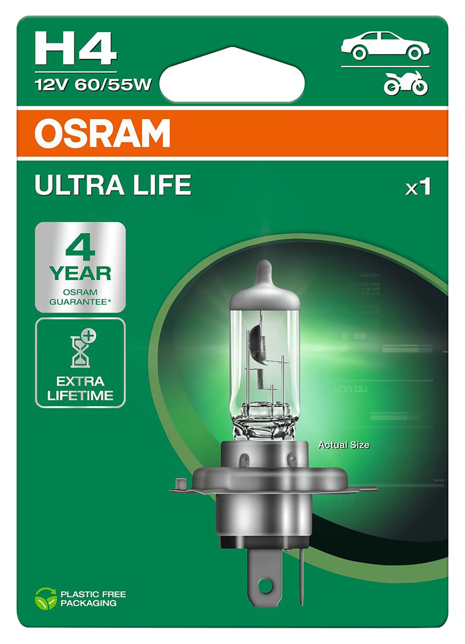 Bec Halogen H4 Osram Ultra Life - Durată de Viață Extinsă