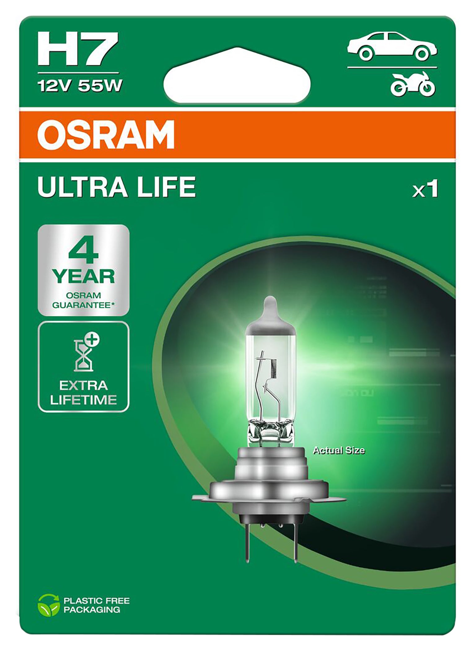 Bec Halogen H7 Ultra Life Osram - Luminozitate & Durată Lungă