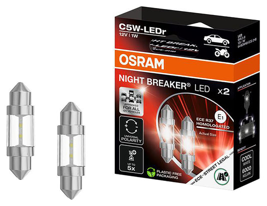 Bec LED C5W Night Breaker Osram - Omologat Rutier, Lumină Rece