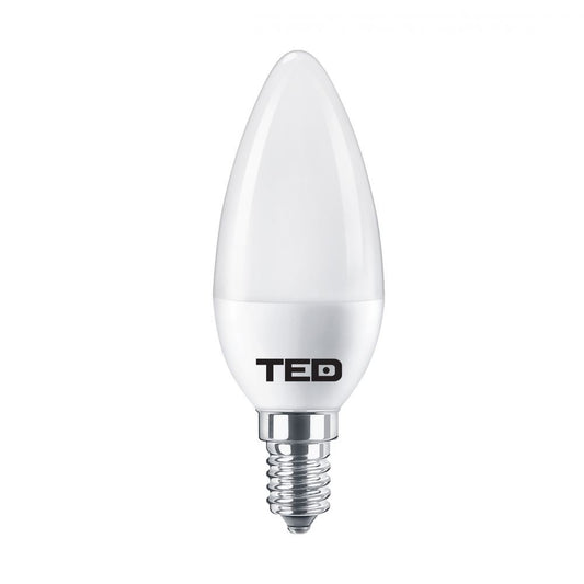 Bec LED E14 7W Lumanare C37 TED - 2700K Cald, 530lm Eficient - 2