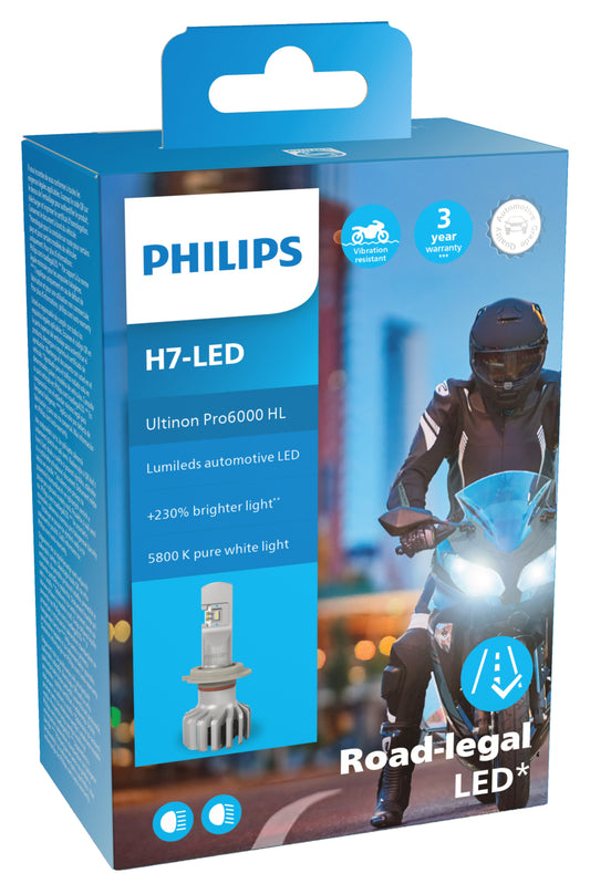 Bec LED H7 Philips Ultinon Pro6000 - Lumina Alba, Omologat