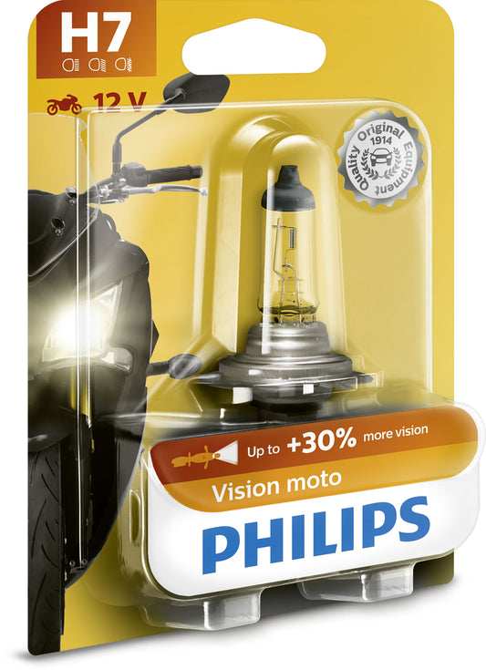 Bec Moto H7 Vision Moto +30% Philips - Lumina Puternica, Pret Atractiv