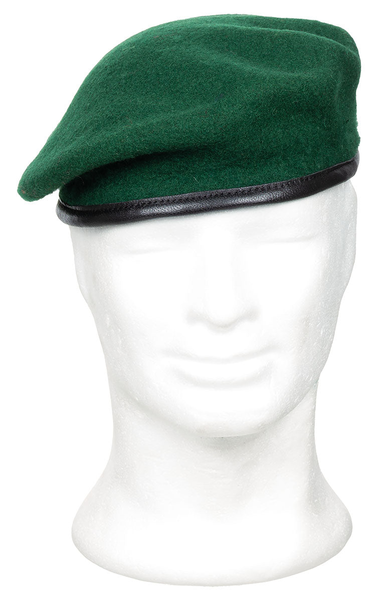 Beretă Commando Verde MFH - 100% Lână, Margine piele