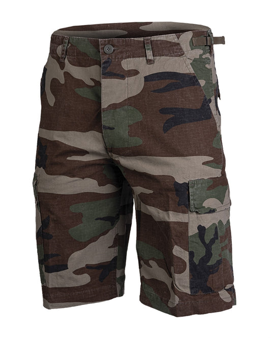 Bermude Mil-Tec US Prewash – Rip-Stop 100% Bumbac, Woodland