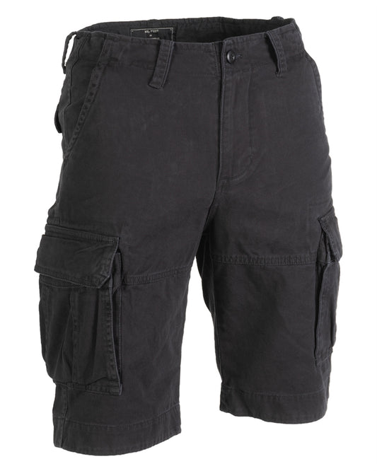 Bermude Mil-Tec Vintage Prewash – 100% Bumbac, 6 Buzunare, Negru