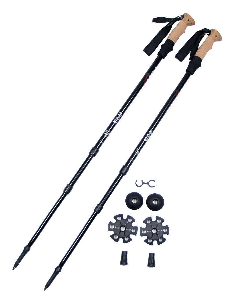Bețe Trekking Aluminiu, Mâner Plută FoxOutdoor - Sistem Antișoc, Reglaj 68-135cm